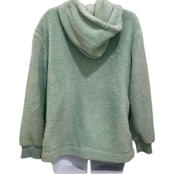 UGG Koolaburra Sherpa Fleece Tinted Sage Green Pullover Sweater Hoodie - Picture 4 of 4